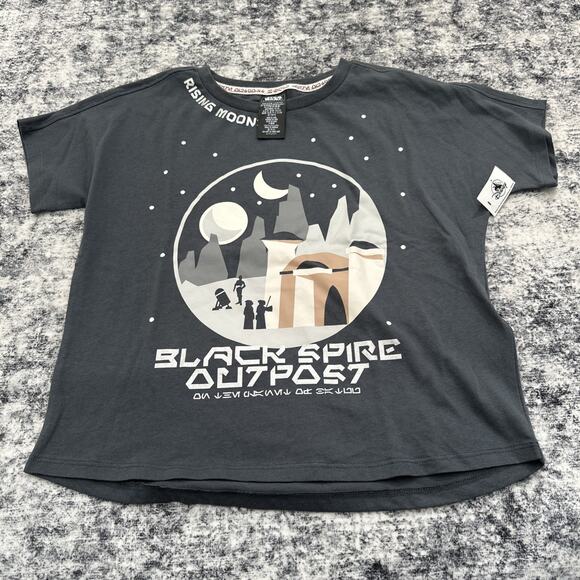 NEW Disney Parks Girl Shirt Size 11/12 Galaxy Edge Star Wars Black Spire Outpost - Picture 1 of 9